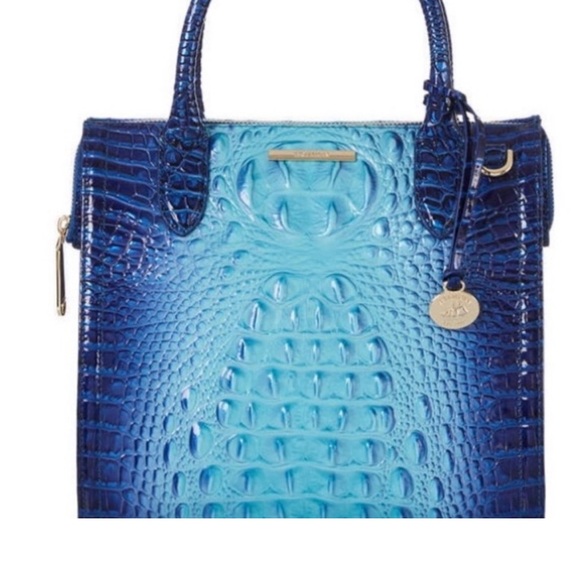 Brahmin Blue Woven Leather Tote - Picture 3 of 16